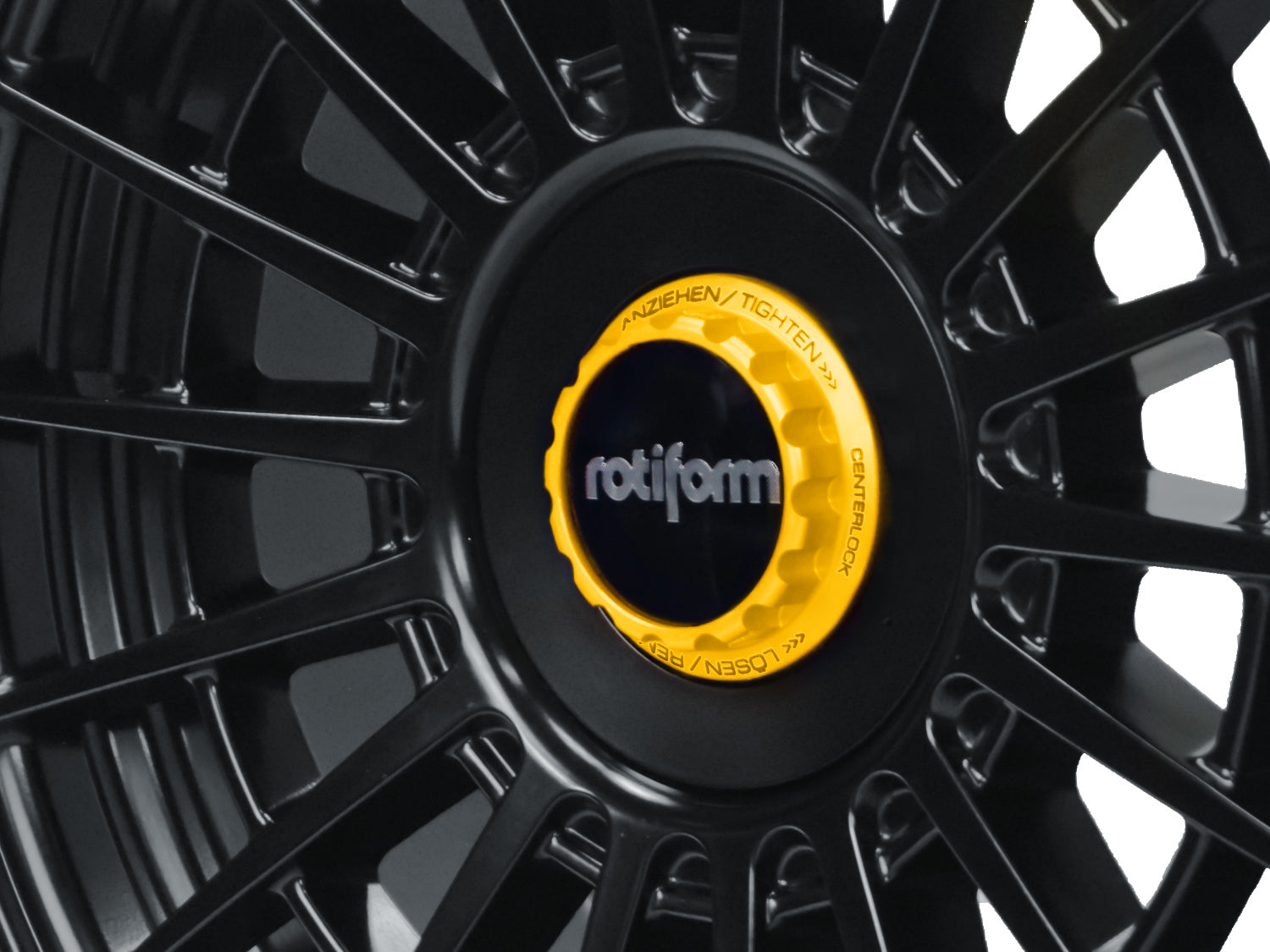 Centerlock Nuts V3 in Yellow Racing for Rotiform